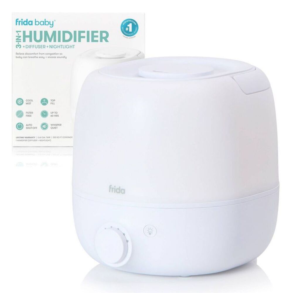 3-in-1 Quiet Ultrasonic Humidifier with Diffuser & Nightlight - White